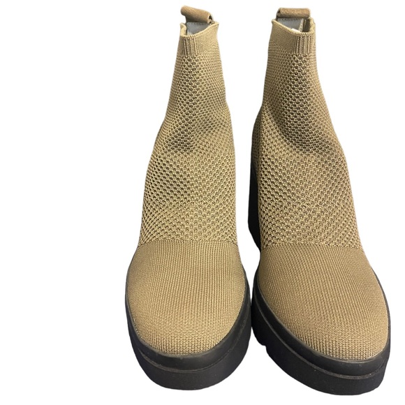 Eileen Fisher Dark Brown Neutral Textured Knit Bootie Boot sz 10 (Runs Small ) - Picture 2 of 8